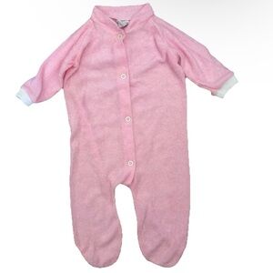 Vintage Triplets Pajamas Pink Terry Cloth Pajamas Size Medium